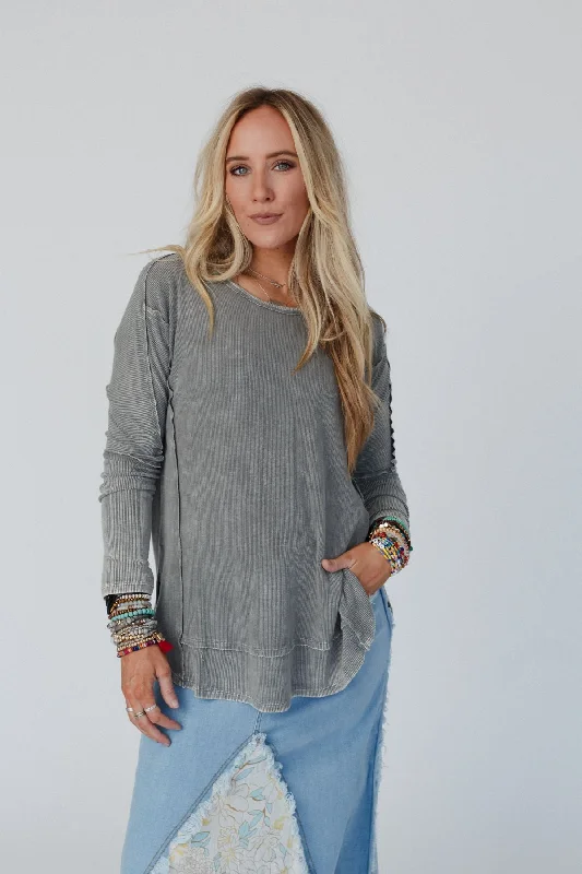Cant Miss Thermal Knit Top - Ash Contemporary  Contemporary 