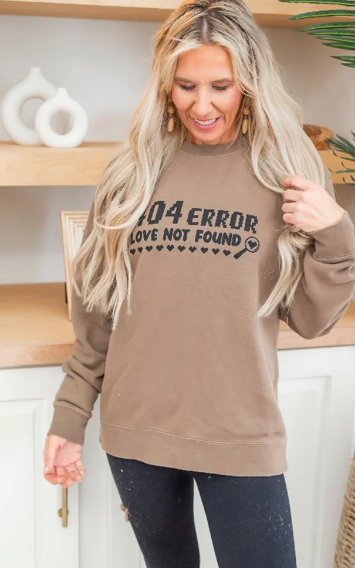 404 Error: Love Not Found Garment Dyed Crewneck Sweatshirt (Clay)** Bold Women's Animal Print Bold Women's Animal Print