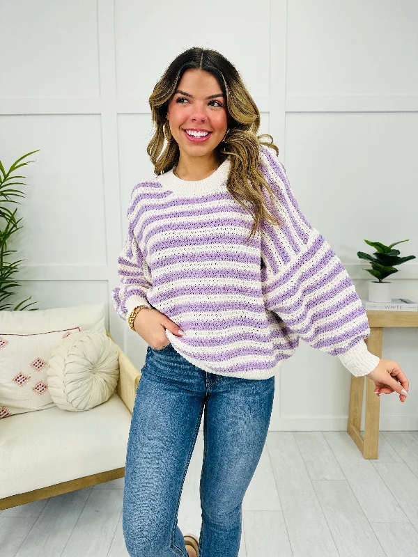 Lined To Perfection Sweater In Lavender Traditional Women's Wool