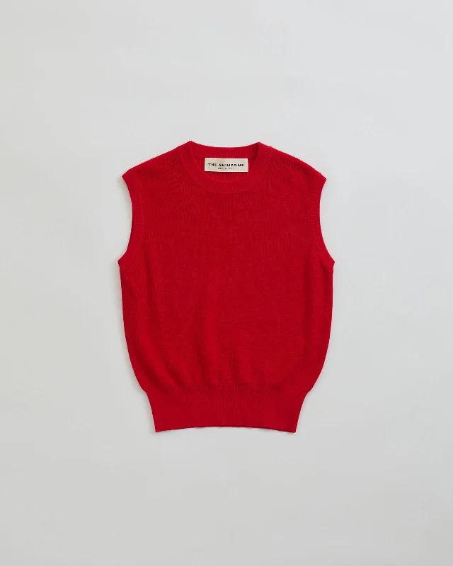 HIGH TWISTED COTTON KNIT VEST Youthful Women's Pop