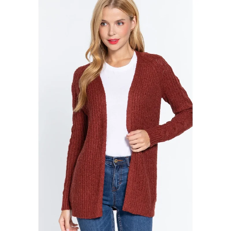 Long Slv Open Front Sweater Cardigan Vacation Vacation