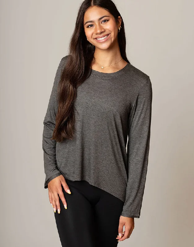 Sunday Long Tee Charcoal Dapper Women's 1920S Dapper Women's 1920S