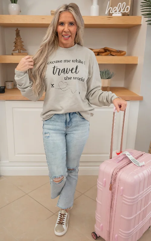 Travel the World Crewneck Sweatshirt** Confident Women's High - fashion Confident Women's High - fashion Travel the World Crewneck Sweatshirt** Confident Women's High - fashion Confident Women's High - fashion