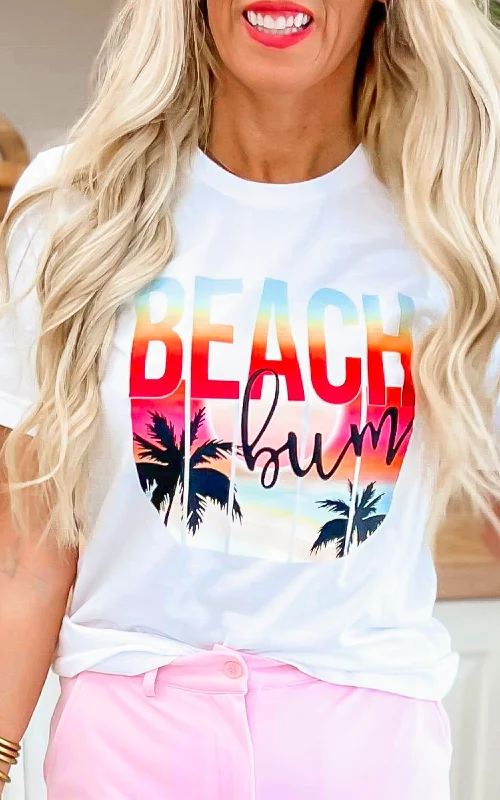 White Sunset Beach Bum Garment Dyed Graphic T-shirt Cool Women's Distressed Cool Women's Distressed White Sunset Beach Bum Garment Dyed Graphic T-shirt Cool Women's Distressed Cool Women's Distressed
