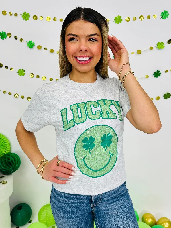 Shamrock Smiles Graphic Tee Monochromatic All - in - one