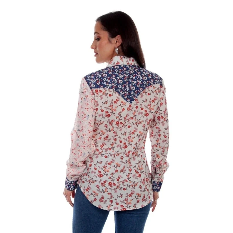 Scully Western Shirt Womens L/S Multi Fabric Floral Vintage F0_HC829 Stylish Women's Tropical Scully Western Shirt Womens L/S Multi Fabric Floral Vintage F0_HC829 Stylish Women's Tropical