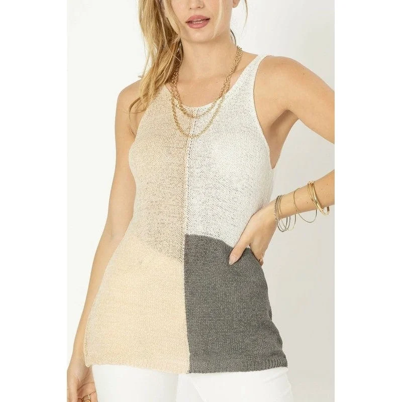 Color Blocked Cami Top Dapper Women's Bow - adorned Dapper Women's Bow - adorned