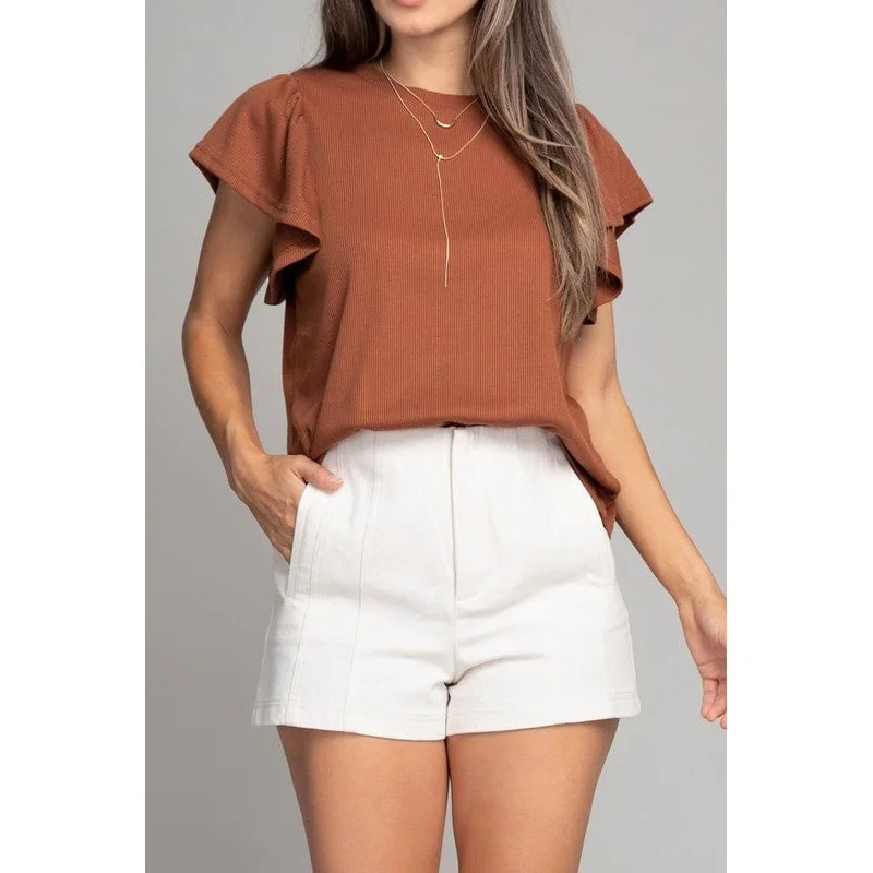 Ruffle Sleeve Top Refined Women's  Refined Women's 