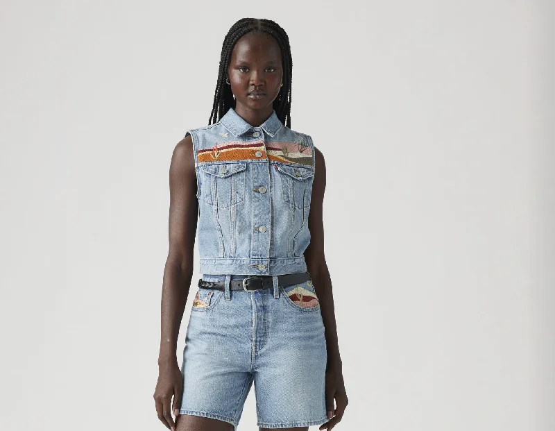 Embroidered XS Vest - Desert Utopia Trucker Confident Women's Power