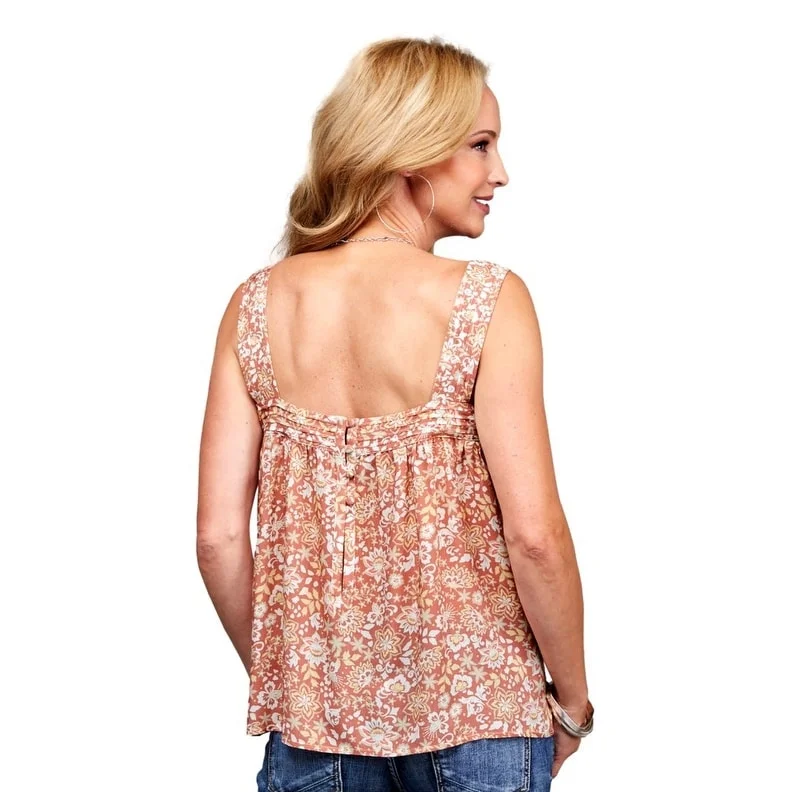 Stetson Western Shirt Womens Tank Floral Pink 11-052-0590-0550 PI Tough Women's Military - inspired