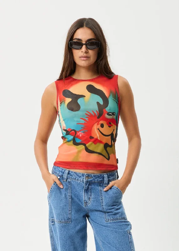 Apocalypso Recycled Sheer Tank - Multi Geometric