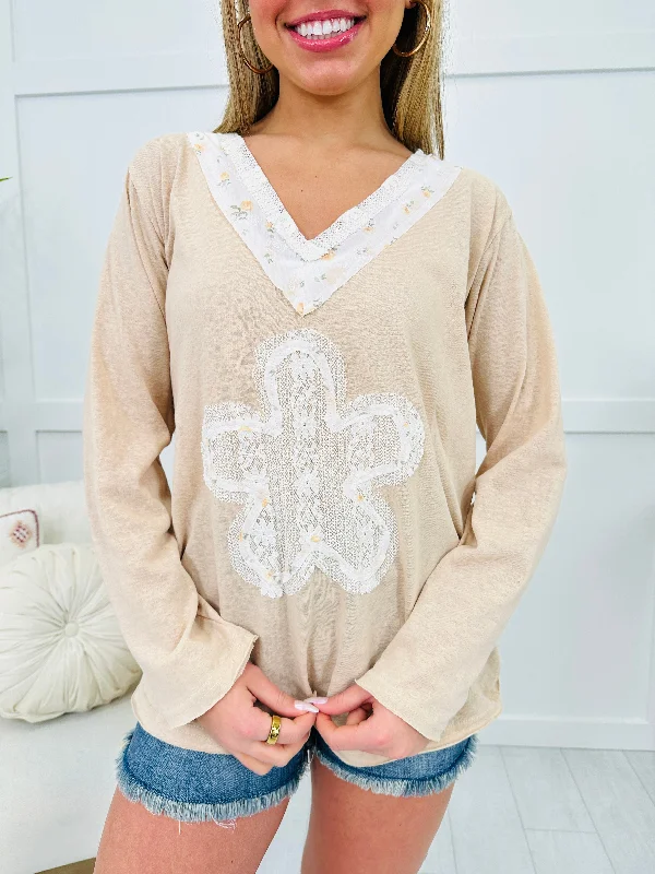 Blossoming Dreams Top In Beige Multi Casual Women's Loose - fitting Casual Women's Loose - fitting Blossoming Dreams Top In Beige Multi Casual Women's Loose - fitting Casual Women's Loose - fitting
