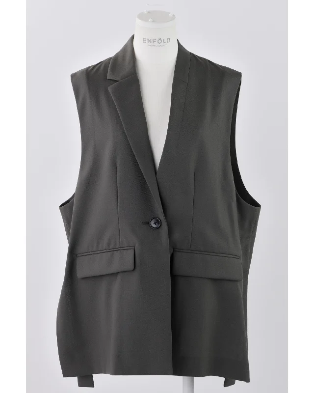 High Twist Weave ワイドテーラードベスト Artistic Women's Avant -  Artistic Women's Avant - 