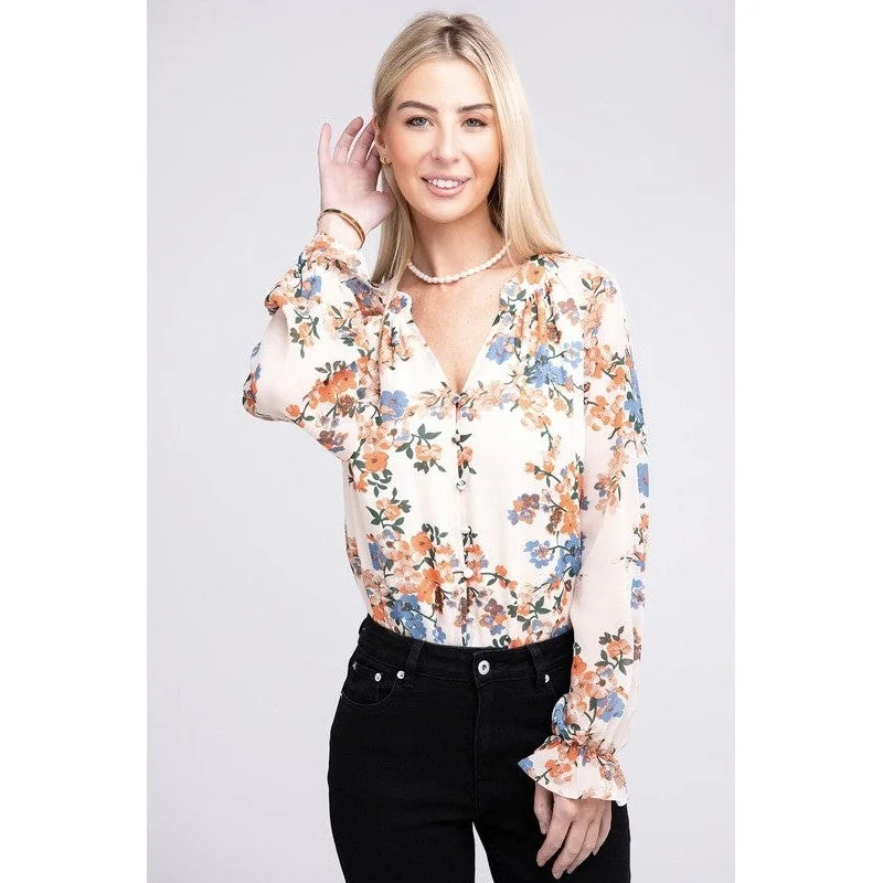 Floral Chiffon Blouse Business Business